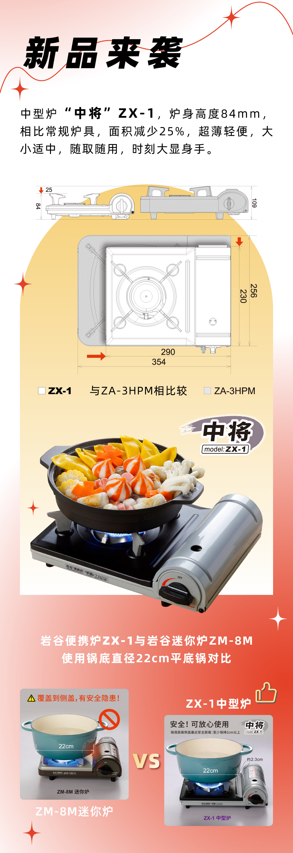 云博官方网页版便携炉ZX-1，炉身高度84mm，相比常规炉具，面积减少25%，
超薄轻便，大小适中，随取随用，时刻大显身手。